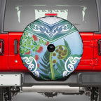 Aotearoa New Zealand Natural Plants Spare Tire Cover Pohutukawa with Silver Ferns Koru Frond Maori Tattoos