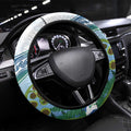 Aotearoa New Zealand Natural Plants Steering Wheel Cover Pohutukawa with Silver Ferns Koru Frond Maori Tattoos