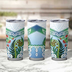 Aotearoa New Zealand Natural Plants Tumbler Cup Pohutukawa with Silver Ferns Koru Frond Maori Tattoos