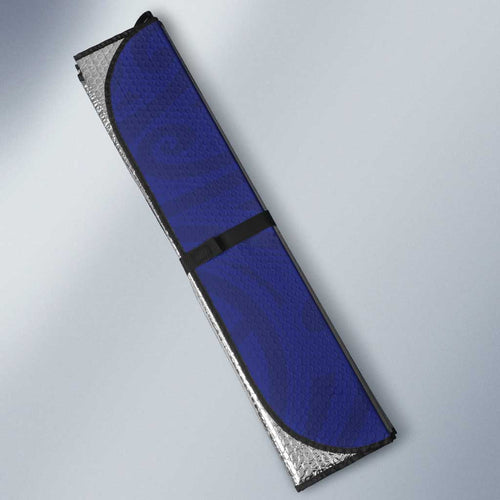 New Zealand Sea Animals with Maori Tribal Tattoo Auto Sun Shade Blue Color