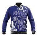 New Zealand Sea Animals with Maori Tribal Tattoo Baseball Jacket Blue Color