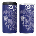New Zealand Sea Animals with Maori Tribal Tattoo 4 in 1 Can Cooler Tumbler Blue Color