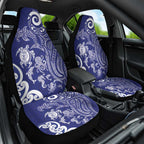New Zealand Sea Animals with Maori Tribal Tattoo Car Seat Cover Blue Color