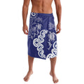 New Zealand Sea Animals with Maori Tribal Tattoo Lavalava Blue Color