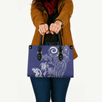 New Zealand Sea Animals with Maori Tribal Tattoo Leather Bag Blue Color