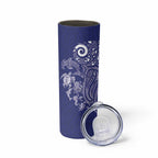 New Zealand Sea Animals with Maori Tribal Tattoo Skinny Tumbler Blue Color