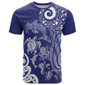 New Zealand Sea Animals with Maori Tribal Tattoo T Shirt Blue Color
