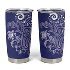 New Zealand Sea Animals with Maori Tribal Tattoo Tumbler Cup Blue Color