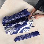 New Zealand Sea Animals with Maori Tribal Tattoo Umbrella Blue Color