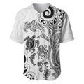 New Zealand Sea Animals with Maori Tribal Tattoo Baseball Jersey White Color