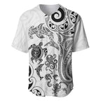 New Zealand Sea Animals with Maori Tribal Tattoo Baseball Jersey White Color