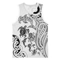 New Zealand Sea Animals with Maori Tribal Tattoo Basketball Jersey White Color