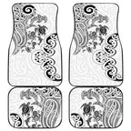 New Zealand Sea Animals with Maori Tribal Tattoo Car Mats White Color