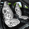 New Zealand Sea Animals with Maori Tribal Tattoo Car Seat Cover White Color