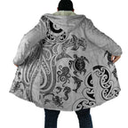 New Zealand Sea Animals with Maori Tribal Tattoo Cloak White Color