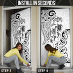 New Zealand Sea Animals with Maori Tribal Tattoo Door Cover White Color