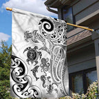 New Zealand Sea Animals with Maori Tribal Tattoo Garden Flag White Color