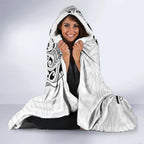 New Zealand Sea Animals with Maori Tribal Tattoo Hooded Blanket White Color
