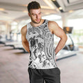 New Zealand Sea Animals with Maori Tribal Tattoo Men Tank Top White Color