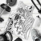 New Zealand Sea Animals with Maori Tribal Tattoo Men Tank Top White Color