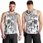 New Zealand Sea Animals with Maori Tribal Tattoo Men Tank Top White Color