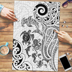 New Zealand Sea Animals with Maori Tribal Tattoo Puzzle White Color