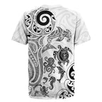 New Zealand Sea Animals with Maori Tribal Tattoo Rugby Jersey White Color