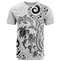 New Zealand Sea Animals with Maori Tribal Tattoo T Shirt White Color