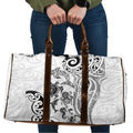 New Zealand Sea Animals with Maori Tribal Tattoo Travel Bag White Color