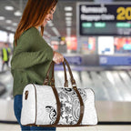 New Zealand Sea Animals with Maori Tribal Tattoo Travel Bag White Color