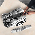 New Zealand Sea Animals with Maori Tribal Tattoo Umbrella White Color