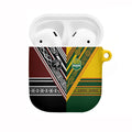 Rugby New Zealand and Australia AirPods Case Burgundy Koru Geometric with Aboriginal Chevron Sport Style