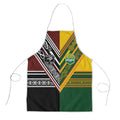 Rugby New Zealand and Australia Apron Burgundy Koru Geometric with Aboriginal Chevron Sport Style