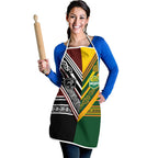 Rugby New Zealand and Australia Apron Burgundy Koru Geometric with Aboriginal Chevron Sport Style