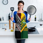 Rugby New Zealand and Australia Apron Burgundy Koru Geometric with Aboriginal Chevron Sport Style