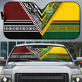 Rugby New Zealand and Australia Auto Sun Shade Burgundy Koru Geometric with Aboriginal Chevron Sport Style