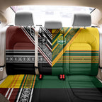 Rugby New Zealand and Australia Back Car Seat Cover Burgundy Koru Geometric with Aboriginal Chevron Sport Style