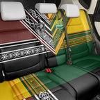 Rugby New Zealand and Australia Back Car Seat Cover Burgundy Koru Geometric with Aboriginal Chevron Sport Style