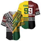 Custom Rugby New Zealand and Australia Baseball Jersey Burgundy Koru Geometric with Aboriginal Chevron Sport Style