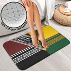 Rugby New Zealand and Australia Bathroom Set Burgundy Koru Geometric with Aboriginal Chevron Sport Style