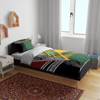 Rugby New Zealand and Australia Bedding Set Burgundy Koru Geometric with Aboriginal Chevron Sport Style