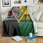 Rugby New Zealand and Australia Blanket Burgundy Koru Geometric with Aboriginal Chevron Sport Style