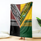 Rugby New Zealand and Australia Blanket Burgundy Koru Geometric with Aboriginal Chevron Sport Style