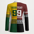 Custom Rugby New Zealand and Australia Blazer Burgundy Koru Geometric with Aboriginal Chevron Sport Style