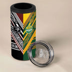 Rugby New Zealand and Australia 4 in 1 Can Cooler Tumbler Burgundy Koru Geometric with Aboriginal Chevron Sport Style