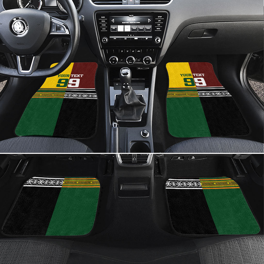 Custom Rugby New Zealand and Australia Car Mats Burgundy Koru Geometric with Aboriginal Chevron Sport Style