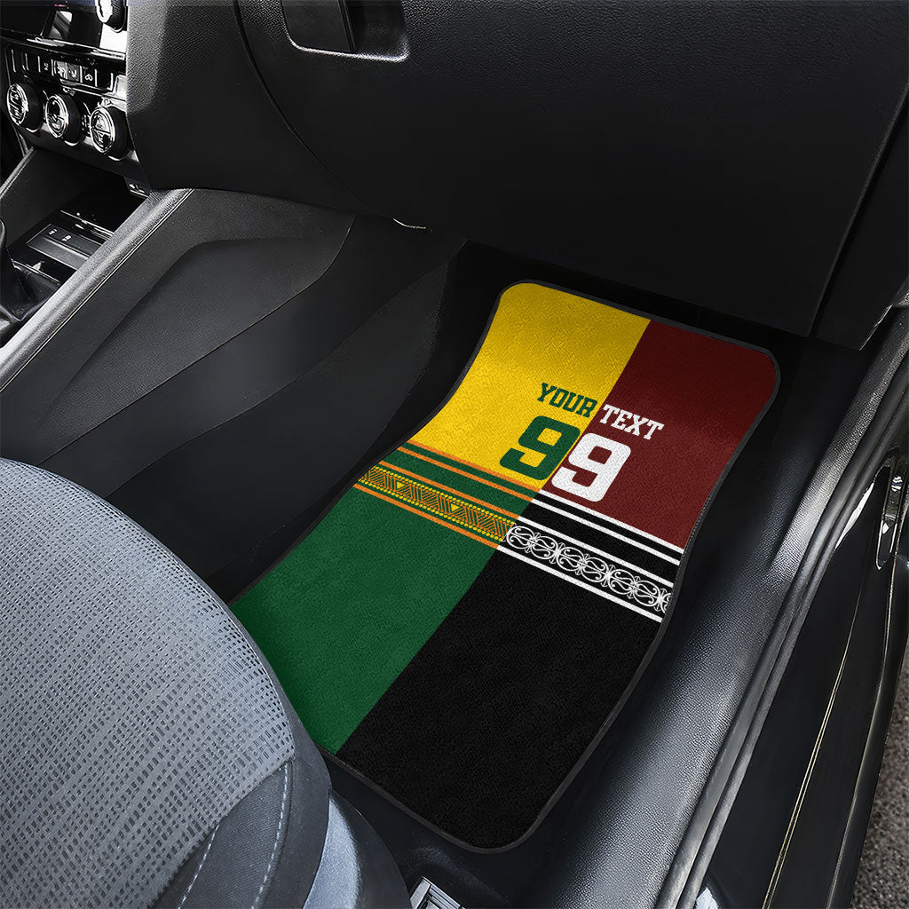 Custom Rugby New Zealand and Australia Car Mats Burgundy Koru Geometric with Aboriginal Chevron Sport Style