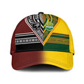 New Zealand and Australia Rugby Classic Cap Burgundy Koru Geometric with Aboriginal Chevron Sport Style