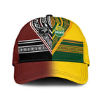 New Zealand and Australia Rugby Classic Cap Burgundy Koru Geometric with Aboriginal Chevron Sport Style
