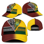 New Zealand and Australia Rugby Classic Cap Burgundy Koru Geometric with Aboriginal Chevron Sport Style
